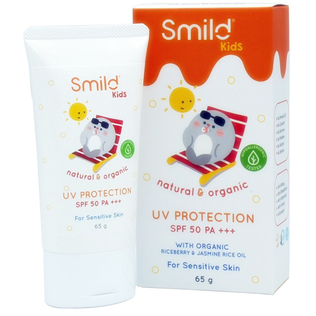Smild Kids, Smild Kids UV Protection Cream, Smild Kids UV Protection Cream SPF50 PA+++, Smild Kids UV Protection Cream SPF50 PA+++ รีวิว, Smild Kids UV Protection Cream SPF50 PA+++ ราคา, Smild Kids UV Protection Cream SPF50 PA+++ 65 g., Smild Kids UV Protection Cream SPF50 PA+++ 65 g. ครีมกันแดดสูตรอ่อนโยนสำหรับเด็ก