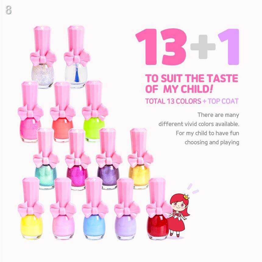 Pinky Cosmetics,Pink Princess Kids,Pinky Cosmetics Pink Princess Kids Water-based Nail Polish Pinky Paint สีทาเล็บ,สีทาเล็บสำหรับเด็ก